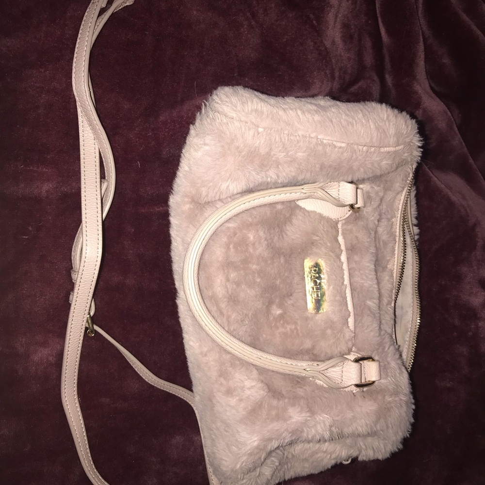 RACHEL RO Elegant LAVENDER Fur Handbag